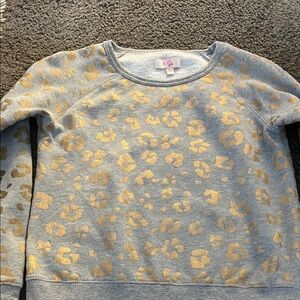 GB Girls Gray and Gold Leopard Sweatshirt